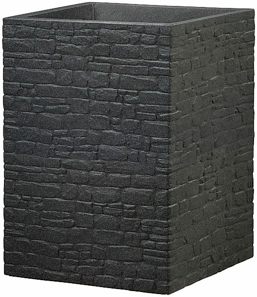 Scheurich Pflanzgefäß Muretto High 38 x 38 cm x 54 cm in Stony Black günstig online kaufen