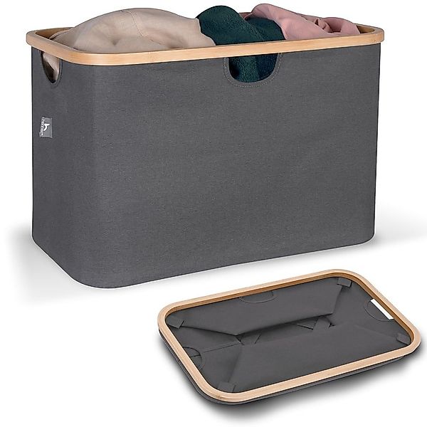 HENNEZ Wäschekorb Faltbarer Wäschekorb Grau 60L günstig online kaufen