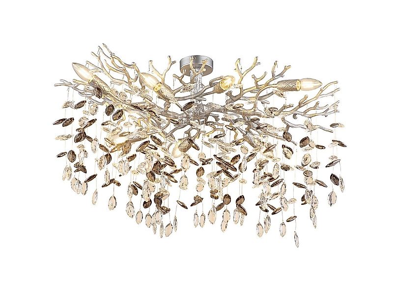 GLOBO LIGHTING LED Deckenleuchte mit Kristall 2-farbig, Breite 85cm, Dimmfu günstig online kaufen