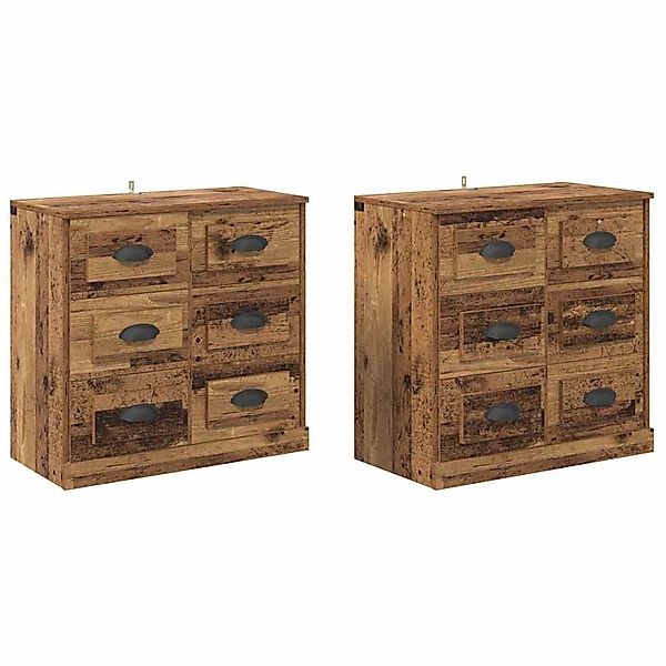 vidaXL Sideboards 2 Stk Altholz 70 x 35,5 x 67,5 cm Holzwerkstoff 3402665 günstig online kaufen