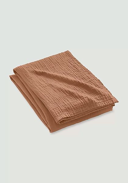 hessnatur Musselin Decke aus Bio-Baumwolle - braun - Größe 130x180 cm günstig online kaufen