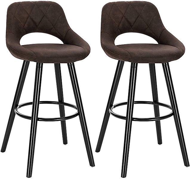 Woltu Barhocker (2 St), Barstuhl Tresenhocker mit Lehne und Fußstütze günstig online kaufen