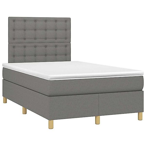 vidaXL Bett Boxspringbett mit Matratze Dunkelgrau 120x190 cm Stoff günstig online kaufen