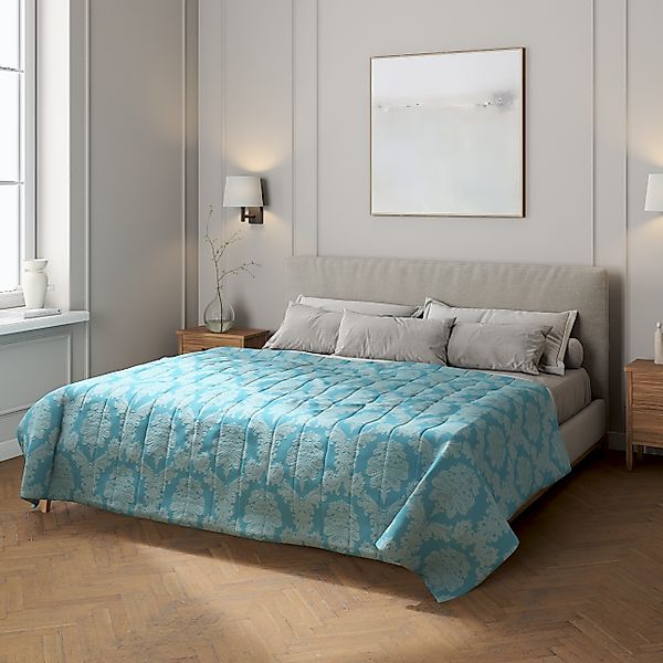Tagesdecke mit Streifen-Steppung, blau, Damasco (613-67) günstig online kaufen