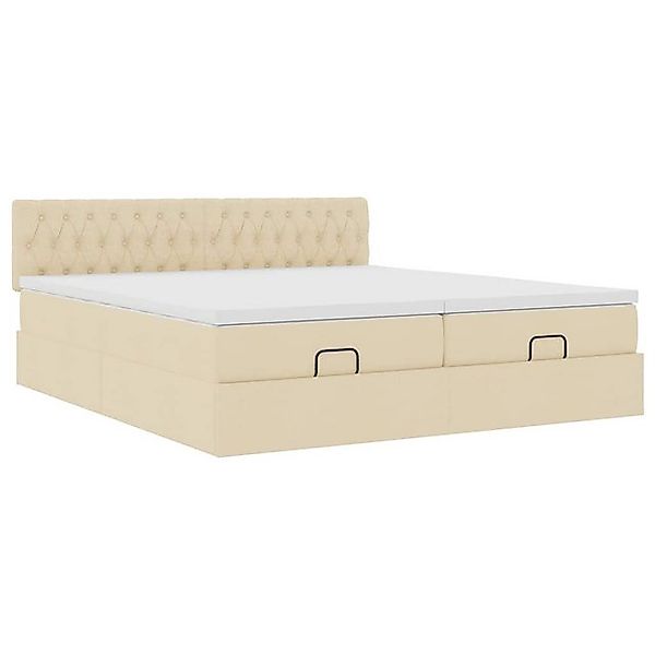 vidaXL Bett Ottoman-Bett mit Matratzen Creme 180x200 cm Stoff günstig online kaufen