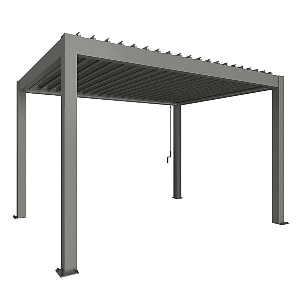 Biohort Pergola 255 cm x 404,5 cm x 312 cm Quarzgrau-Metallic günstig online kaufen