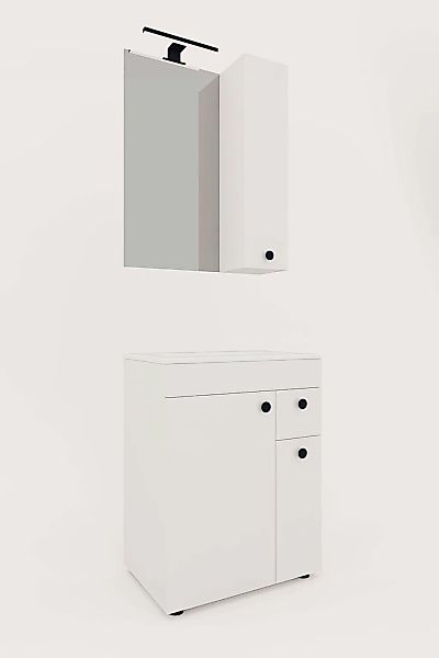 welltime Badmöbel-Set "Badmöbel-Set Braga, Schrank mit Waschbecken, Hängesc günstig online kaufen