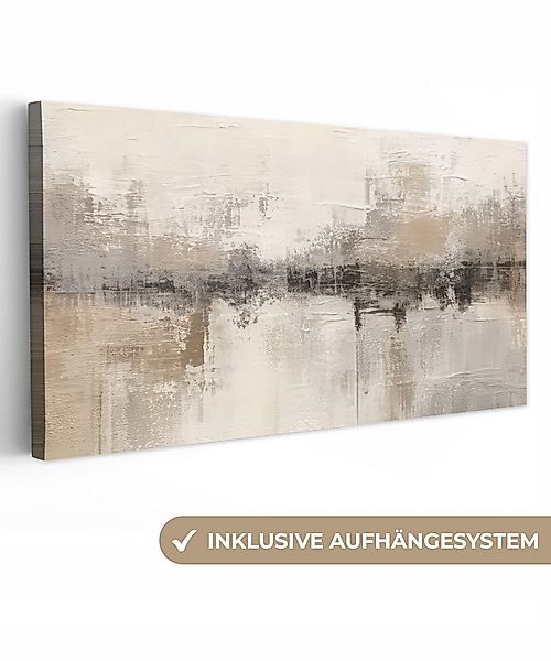 OneMillionCanvasses® Leinwandbild Panorama Moderne Kunst - Abstrakt - Beige günstig online kaufen