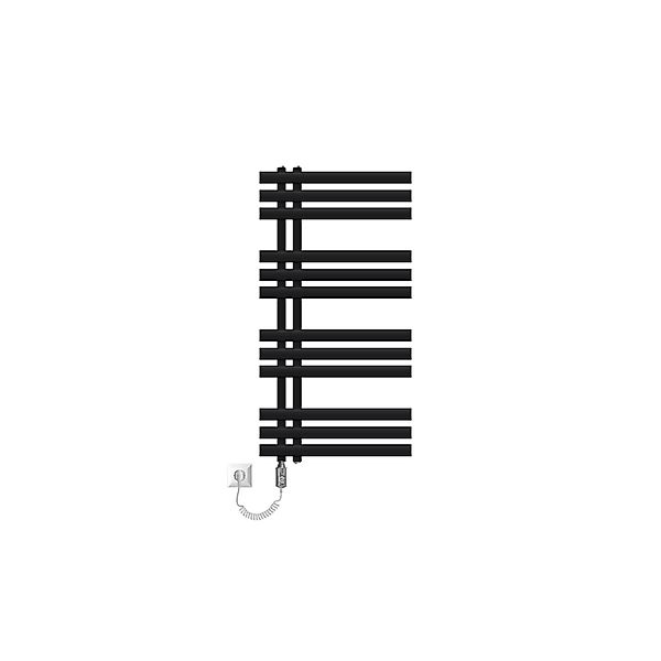 LuxeBath Badheizkörper 500x1000mm Schwarz mit Heizstab 600W Einfach günstig online kaufen