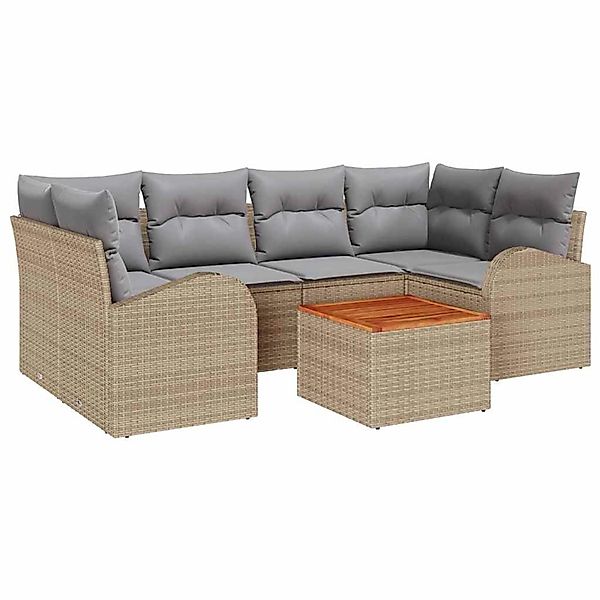 vidaXL Garten-Sofa-Set 7-Tlg Beige Hellgrau 3356201 günstig online kaufen