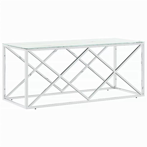 vidaXL Couchtisch 110x45x45 cm Edelstahl und Glas Modell 3 günstig online kaufen