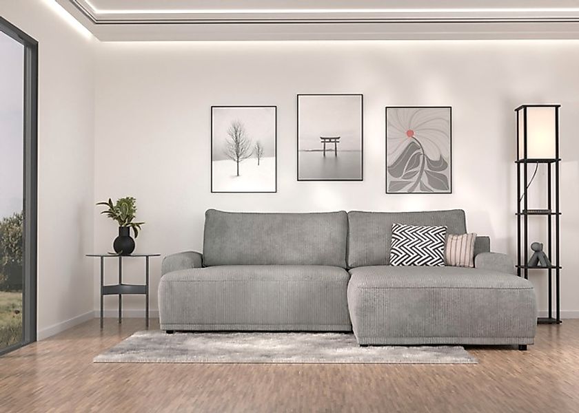 TRENDMANUFAKTUR Ecksofa »Fordon, Schlafsofa mit Bettkasten, Couch in L-Form günstig online kaufen