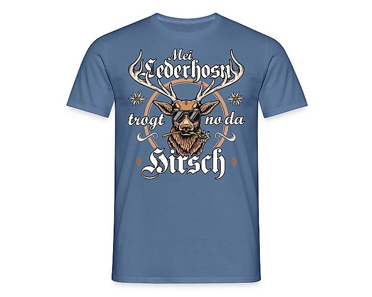 Spreadshirt T-Shirt Mei Lederhosn Trogt No Da Hirsch Wiesn Männer T-Shirt ( günstig online kaufen
