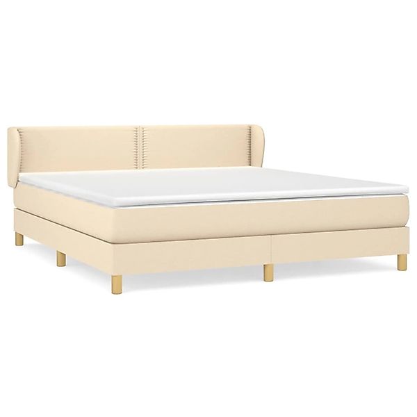 vidaXL Boxspringbett mit Matratze Creme 160x200 cm Stoff1372234 günstig online kaufen