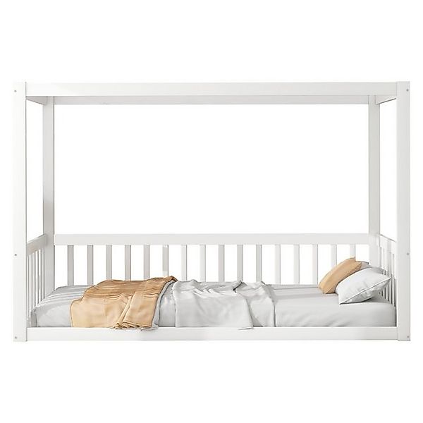 REDOM Kinderbett Himmelbett 90x200 aus Massivholz (Holzbett für Kinder & Ju günstig online kaufen