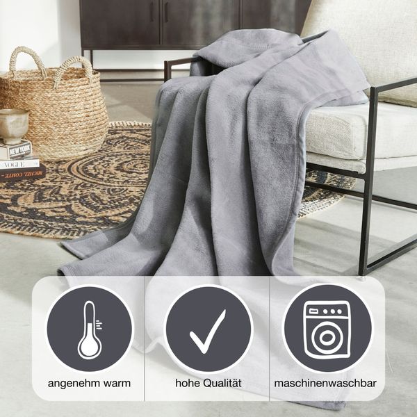 IBENA Wohndecke "Luxus" verschiedene Größen, unifarbenes Design, Kuscheldec günstig online kaufen