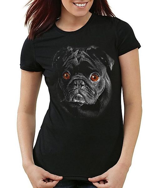 style3 T-Shirt Mops Hund Dog mountain Haustier Tier Rasse Kopf Hundekopf vi günstig online kaufen