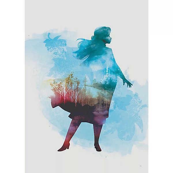 KOMAR Wandbild - Frozen Anna Aquarell - Größe: 50 x 70 cm mehrfarbig Gr. on günstig online kaufen