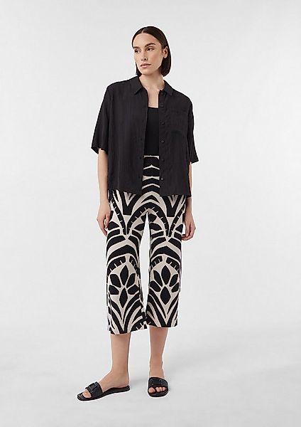 comma Culotte Hose Culotte aus Feinstrick mit Kontrastdetails günstig online kaufen