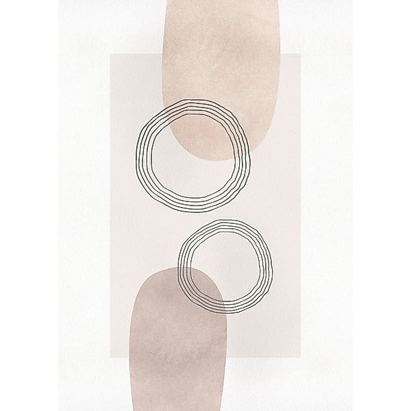 Komar Poster Line Art Circles Abstrakt B/L: ca. 50x70 cm günstig online kaufen