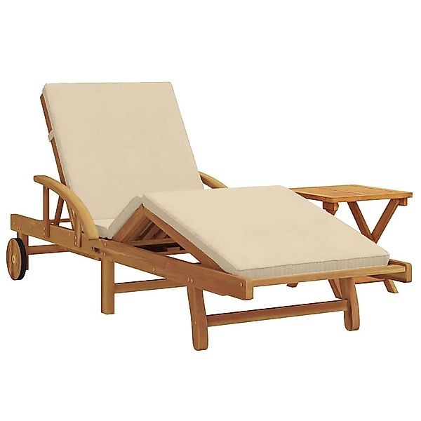vidaXL Gartenliege Sonnenliege 2 pcs Beige günstig online kaufen