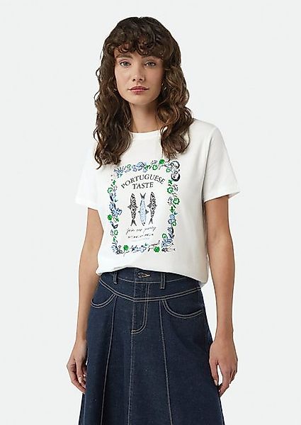 Comma Kurzarmshirt T-Shirt aus Baumwollmix mit Artwork Artwork günstig online kaufen
