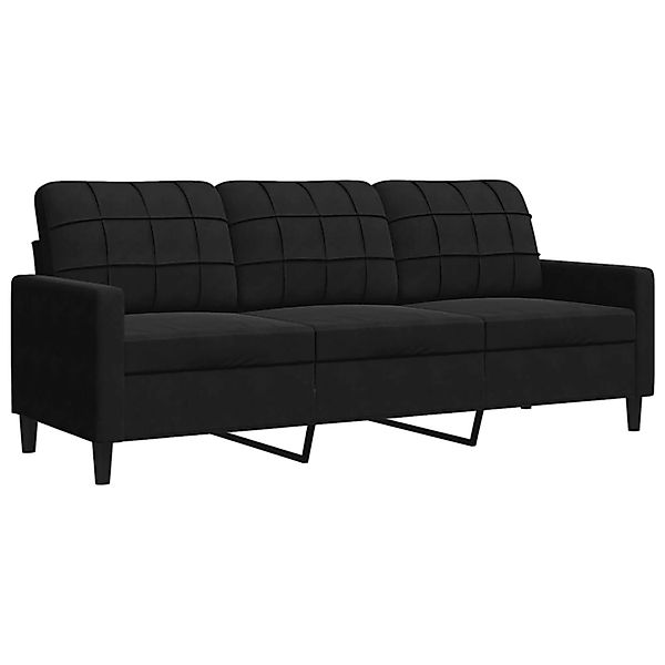 vidaXL 3-Sitzer-Sofa Schwarz 180 cm Samt 2153261 günstig online kaufen
