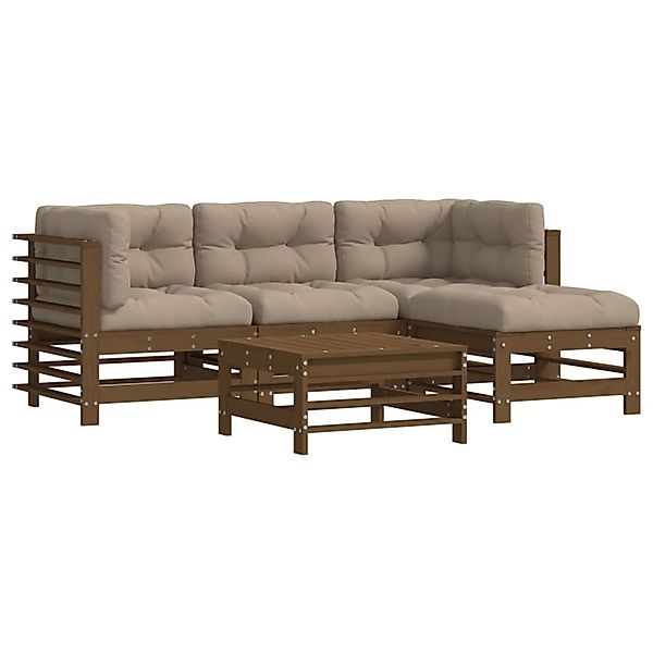 vidaXL Gartenlounge-Set 5-tlg. Garten-Lounge-Set mit Kissen günstig online kaufen