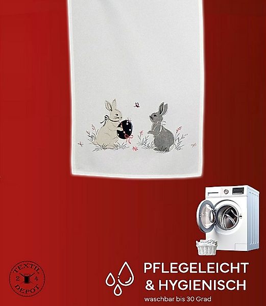 texpot Tischdecke Stickerei Osterhase Osterei Ostern Frühling (1-tlg) günstig online kaufen