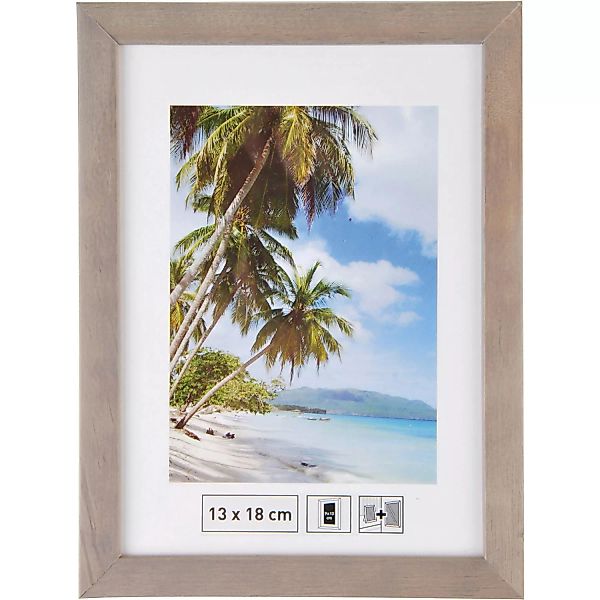 Holzbilderrahmen Grau Glatt 13 cm x 18 cm günstig online kaufen