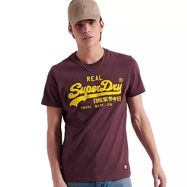 Superdry Vintage Logo Chenille 185 Kurzarm T-shirt S Deep Port günstig online kaufen