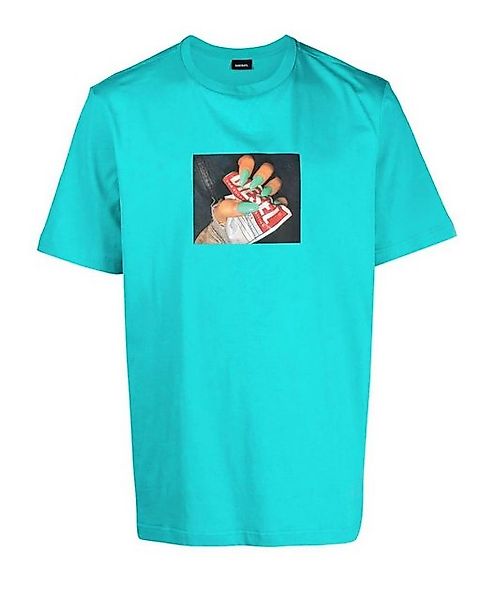 Diesel Rundhalsshirt Regular Fit - Türkis günstig online kaufen