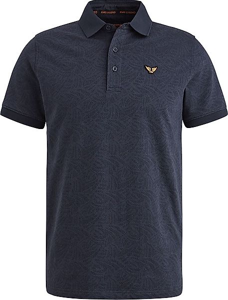 PME Legend Poloshirt Jacquard Jersey Navy - Größe L günstig online kaufen