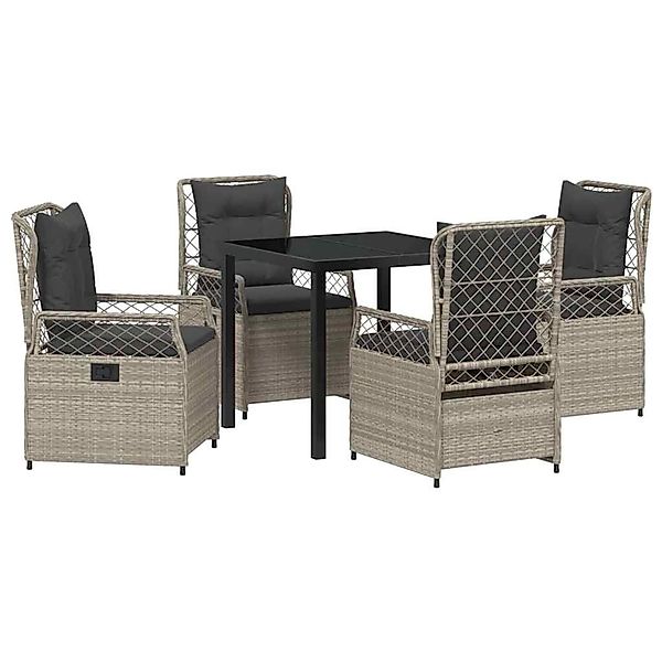 vidaXL Garten Essgruppe 5-Tlg Hellgrau Poly Rattan 3381017 günstig online kaufen
