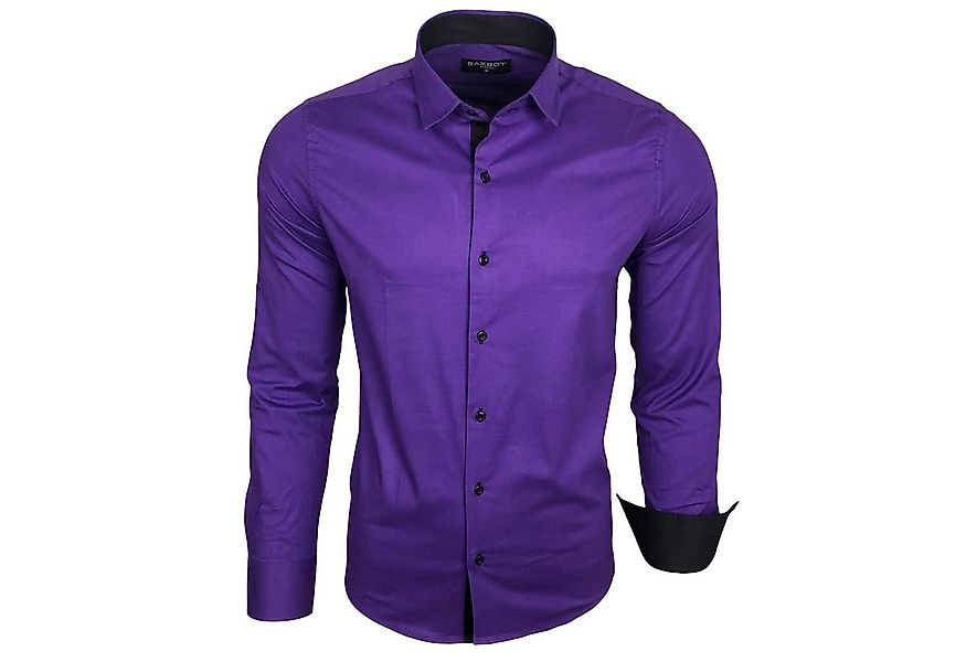 Baxboy Langarmhemd Baxboy Herren Kontrast Hemden Business Freizeit modernes günstig online kaufen