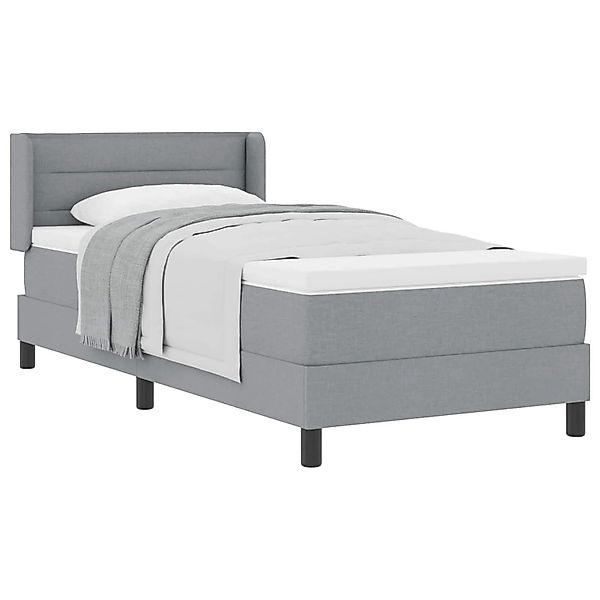 vidaXL Boxspringbett mit Matratze Hellgrau 200 x 80 cm Polyester 3341006 günstig online kaufen