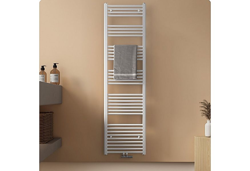 EMKE Badheizkörper Handtuchtrockner Handtuchwärmer Mittelanschluss, Weiß Ba günstig online kaufen