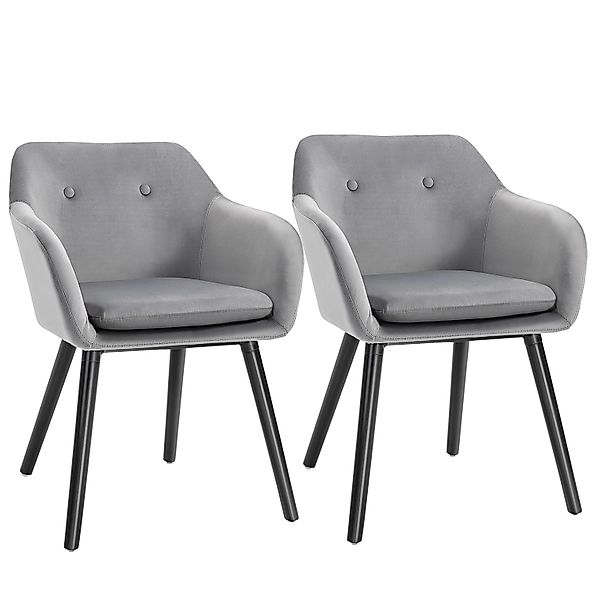 HOMCOM Esszimmerstuhl Polyester Schaumstoff Grau 54L x 56B x 74H cm günstig online kaufen