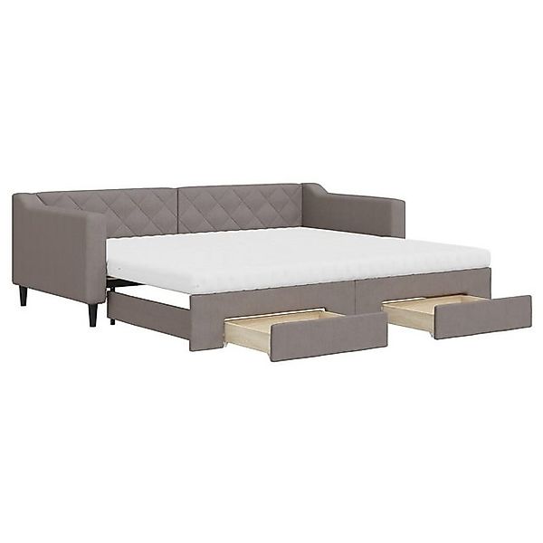 vidaXL Gästebett Gästebett Tagesbett Ausziehbar mit Schubladen Taupe 90x200 günstig online kaufen