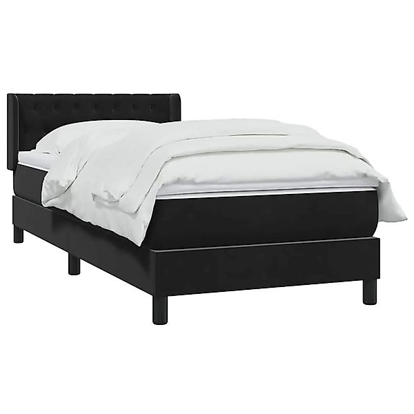vidaXL Boxspringbett mit Matratze Schwarz 90x210 cm Samt 3318353 günstig online kaufen