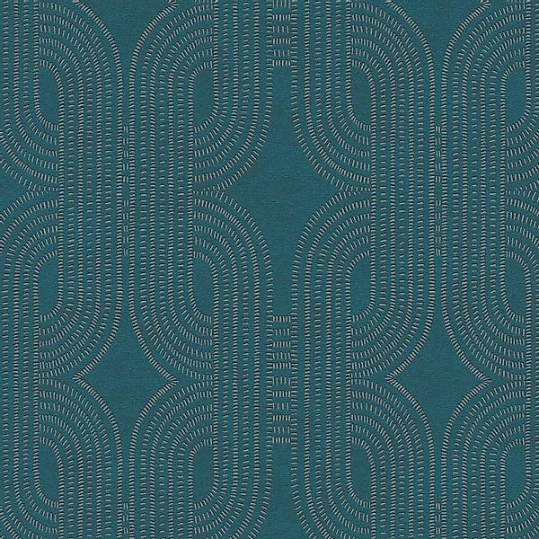 PROFHOME 399373-GU Retro Tapete Grafisch Glanzeffekt Blau Grün Beige 0,53 m günstig online kaufen