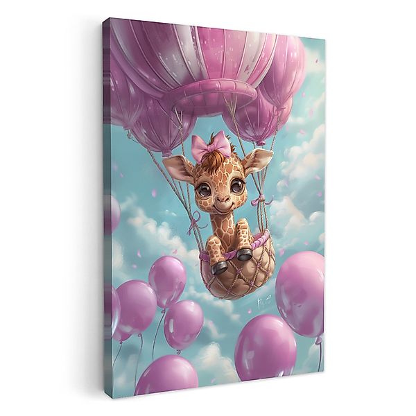 OneMillionCanvasses® Leinwandbild Heißluftballon - Giraffe - günstig online kaufen
