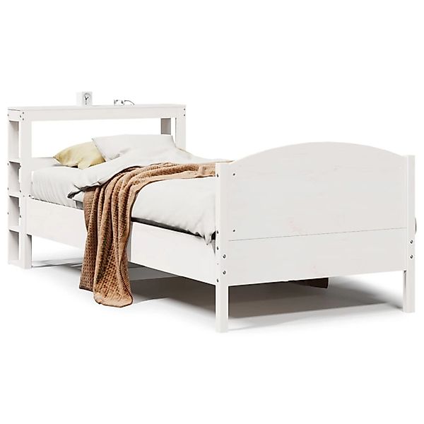 vidaXL Massivholzbett ohne Matratze Weiß 75x190 cm Kiefernholz 3306250 günstig online kaufen