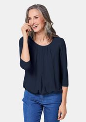 GOLDNER Kurzarmbluse Kurzgröße: Chiffon-Shirt mit 3/4-Arm, günstig online kaufen