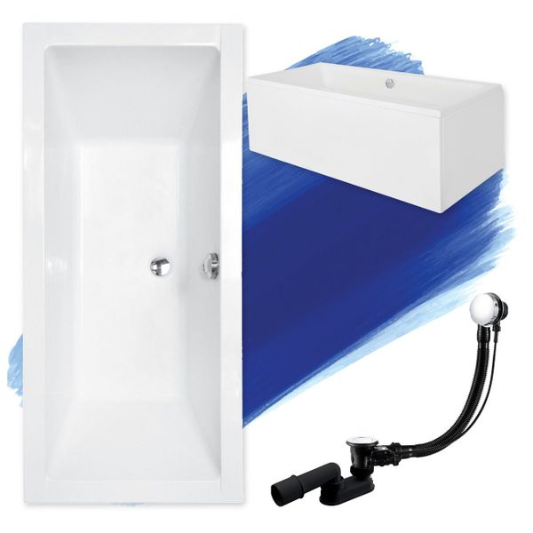 KOLMAN Badewanne Rechteck Quadro 190x90, Ablaufgarnitur günstig online kaufen