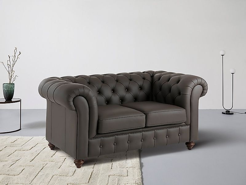 Home affaire Chesterfield-Sofa Chesterfield 2-Sitzer B/T/H: 150/89/74 cm, m günstig online kaufen
