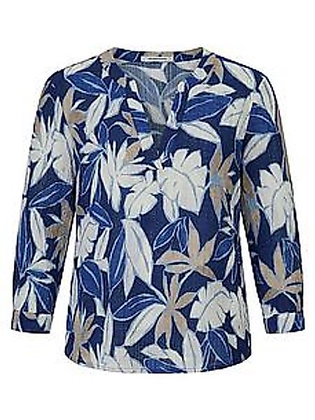 Bluse Rundhals-­Ausschnitt Peter Hahn blau günstig online kaufen