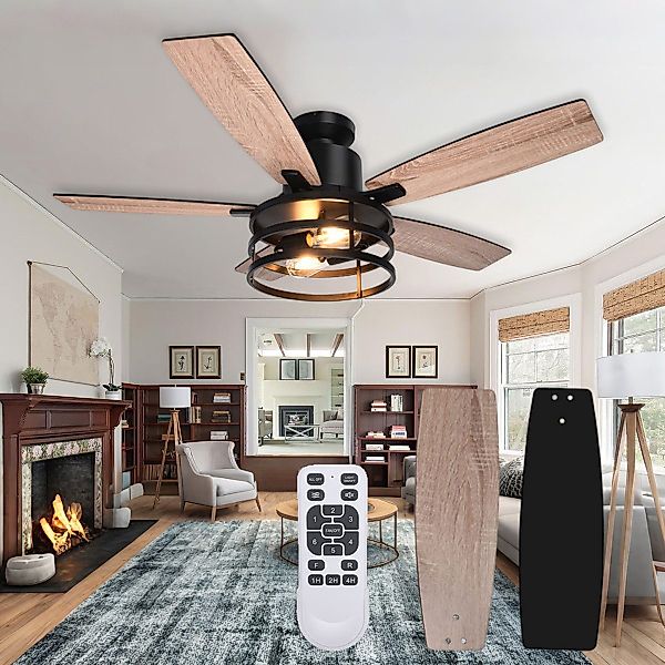 LMaxhome Deckenleuchte mit Ventilator Ø112cm Deckenventilator günstig online kaufen