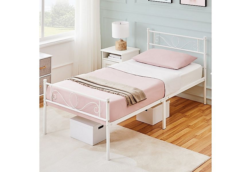 Yaheetech Bettgestell Metallbett mit Kopfteil, Einzelbett/Doppelbett Metall günstig online kaufen