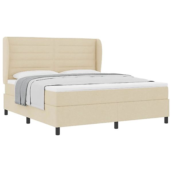 vidaXL Boxspringbett mit Matratze Creme 180 x 200 cm Stoff 3340520 günstig online kaufen